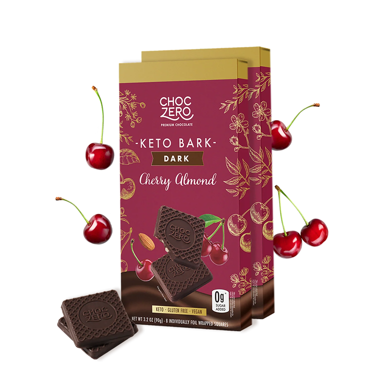 Dark Chocolate Cherry Almond Keto Bark